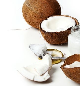 Coconut on a white background