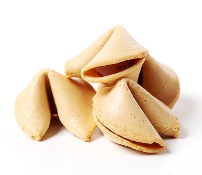 Fortune cookie on a white background