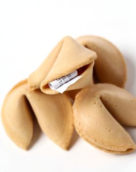 Fortune cookie on a white background