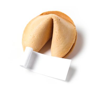 Fortune cookie on a white background