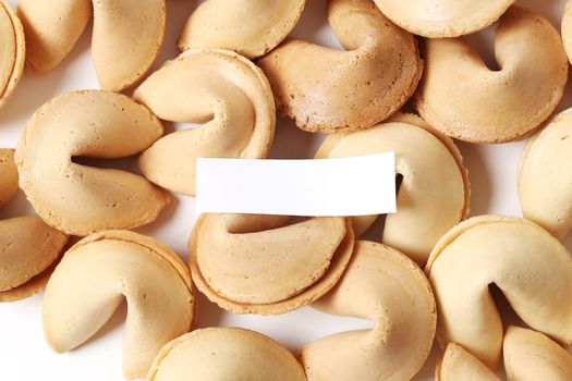 Fortune cookie on a white background
