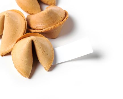 Fortune cookie on a white background