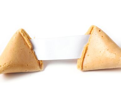 Fortune cookie on a white background