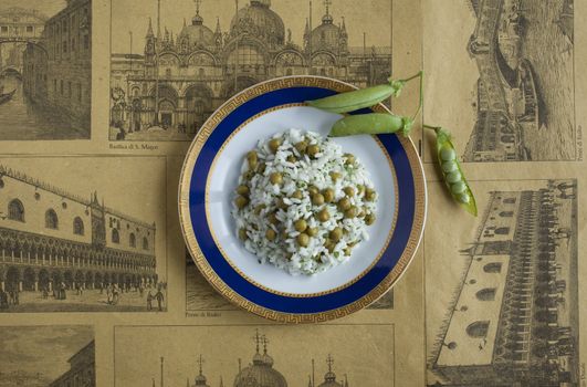 a typical venetian food: rice and peas