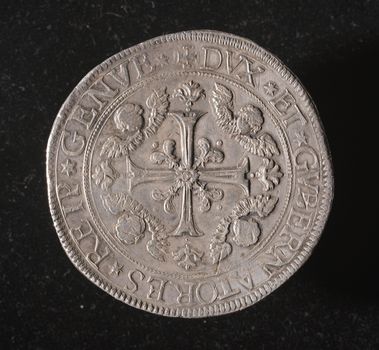 5 scudi - recto ID006 - ancient silver coin of republic of genoa italy