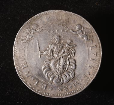 6 scudi - verso ID007-  ancient silver coin of republic of genoa italy