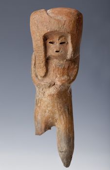 anthropomorphic figure in argil or clay, ancient art of ecuador