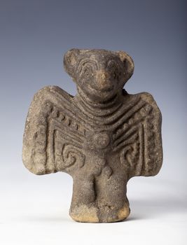 anthropomorphic figure in argil or clay, ancient art of ecuador