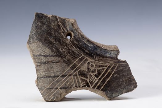 anthropomorphic representation on fragment of vessel, ancient art of ecuador