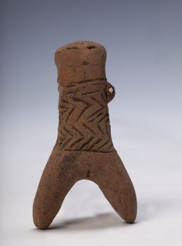 anthropomorphic figure in argil or clay, ancient art of ecuador