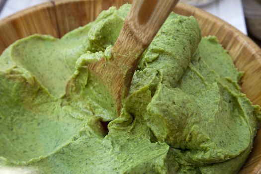 genuine ligurian basil pesto, italian food