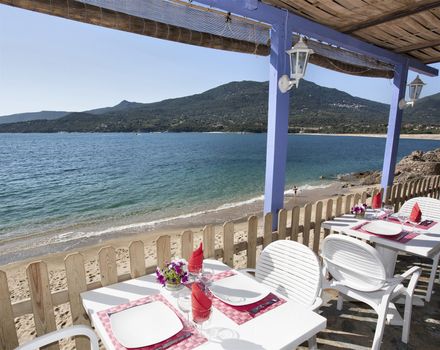 summer dinner on the sea in Corsica with view