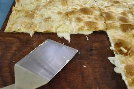 typical italian cake with cheese of the ligurian food, Italy