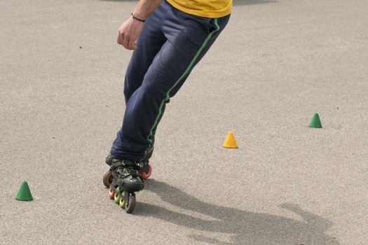 slalom with Inline skates