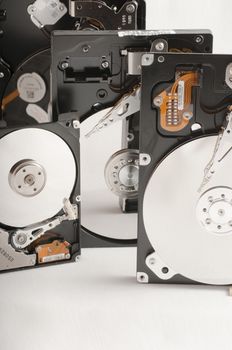 hard disk drives 2.5 and 3.5 inches on a white background