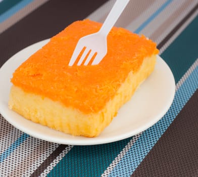 Orange cake,thai style cake,Sweet and very tasty,This image shoot soft focus