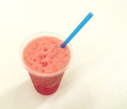 Watermelon smoothie on white background