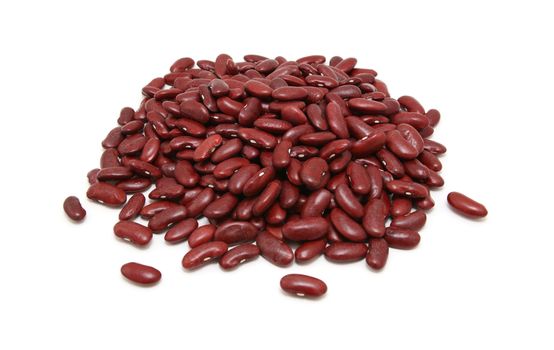 Dried red kidney beans, isolated on a white background