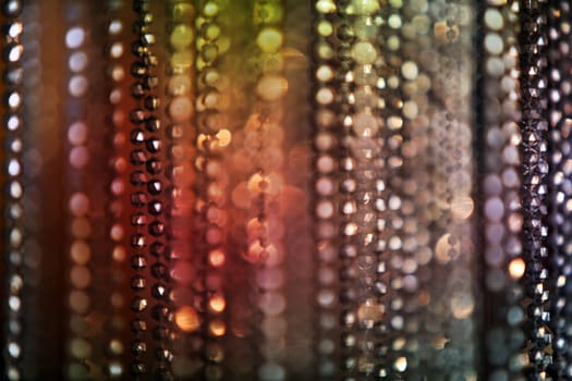 A background of techno metallic beads in an abstract design
