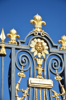 Gold and Black palace gates in detail
