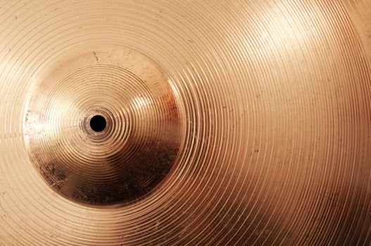 Music conceptual image. Close up of a cymbal.