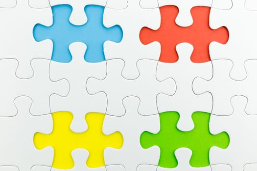 jigsaw puzzle use for business background such as teamwork brainstorm