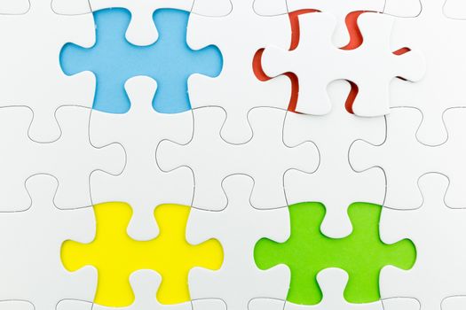 jigsaw puzzle use for business background such as teamwork brainstorm