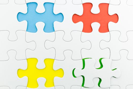 jigsaw puzzle use for business background such as teamwork brainstorm