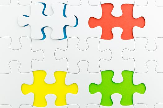 jigsaw puzzle use for business background such as teamwork brainstorm