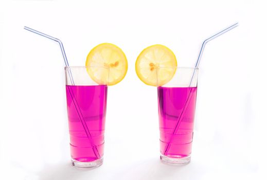 Cold drinks on isolated background.