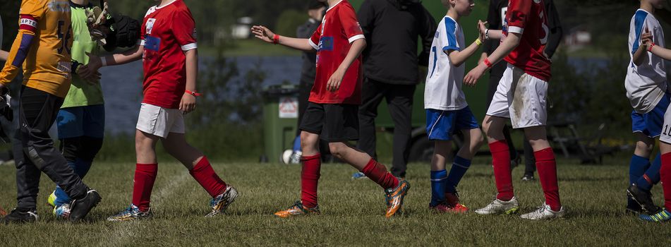 Hand shakes after the game showing respect