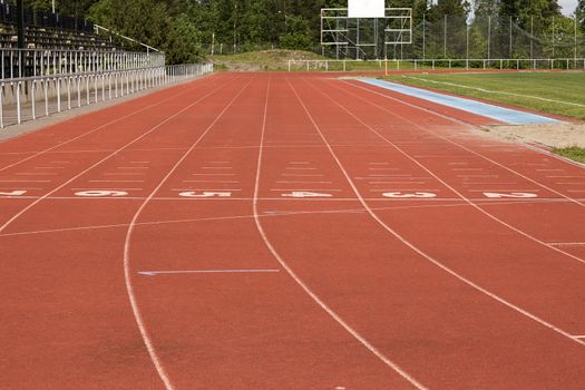 The curve of a runners track