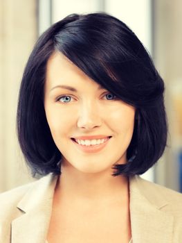 bright picture of happy and smiling woman