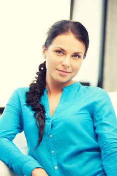 bright picture of happy and smiling woman