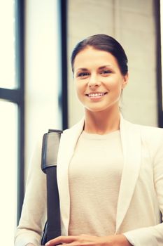 bright picture of happy and smiling woman