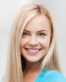 bright close up of smiling woman indoors