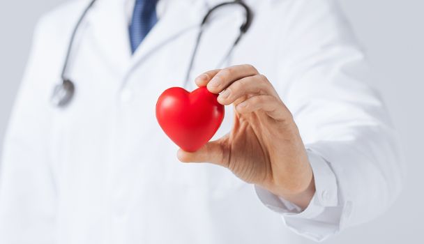 close up of man hands with heart