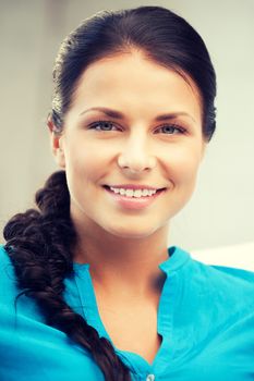 bright picture of happy and smiling woman