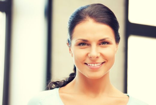 bright picture of happy and smiling woman