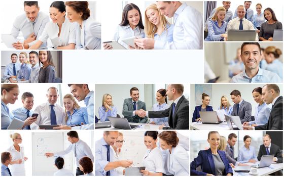 success concept - collage with many business people and copyspace