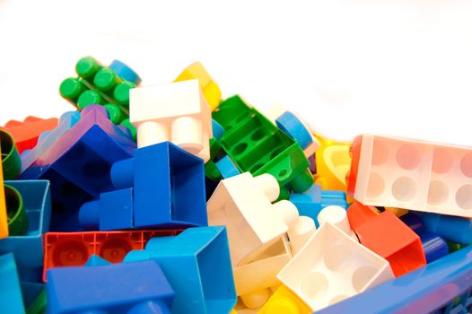 Toys. Colored blocks on isolated background.