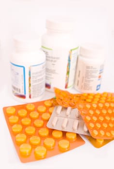 Medicament. Close up of lots drugs and medicament.