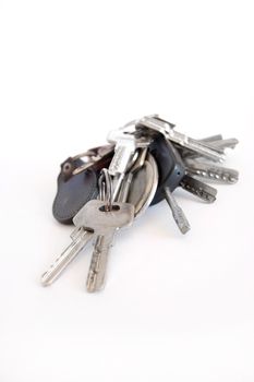 Many keys on isolated background.