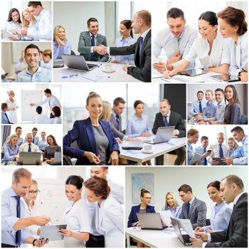 success concept - collage with many business people