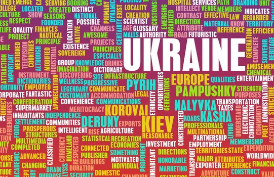 Ukraine as a Country Abstract Art Concept