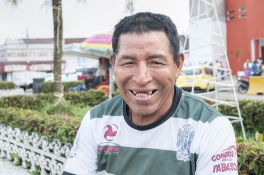 PICHUCALCO, MEXICO - DECEMBER 21, 2015: Tooth decay is a serious and common problem among the indiigenous populations in Mexico, as is evident in the smile of this indigenous man