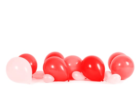 Colourful balloons isolated on white with copy space