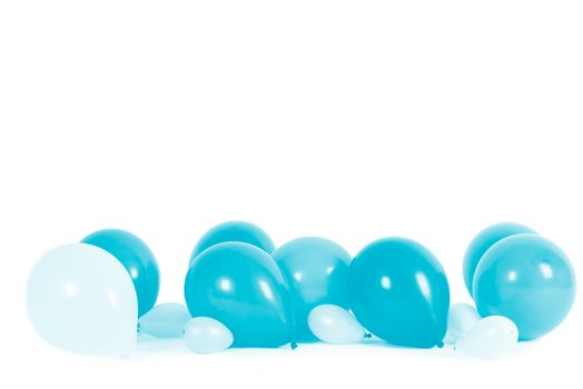 Colourful balloons isolated on white with copy space