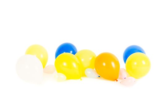 Colourful balloons isolated on white