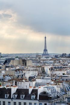 Eiffel Tower at sunset in Paris